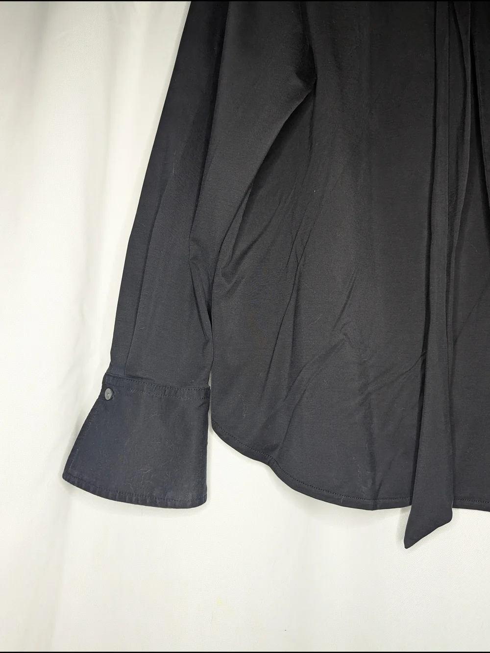 LOFT Black Tie-Neck Blouse